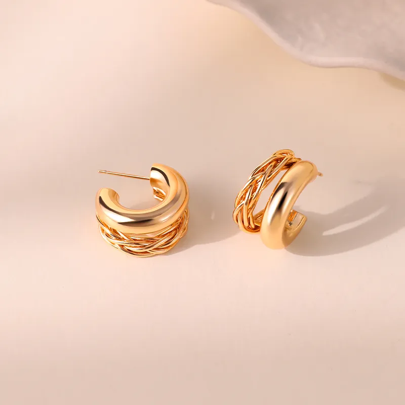 ONEKISS Gold Plated Copper Earrings Women's-1