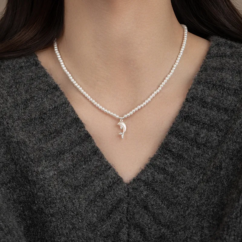 ONEKISS Gold Plated Copper Faux Pearl Glass Necklaces Women's-1