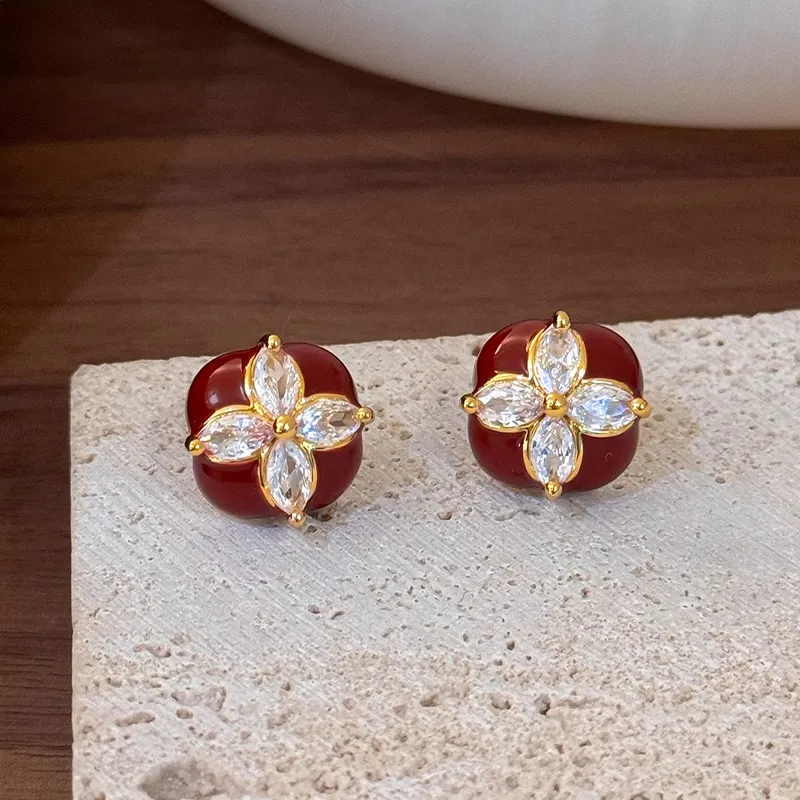 ONEKISS Gold Plated Copper Earrings Women's-3