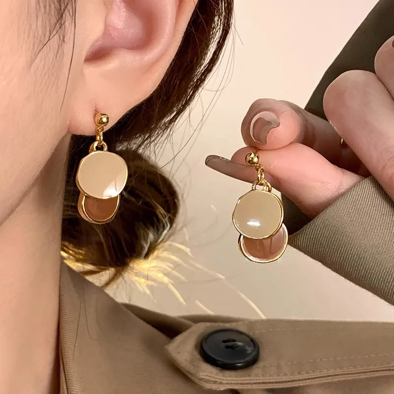 ONEKISS Gold Plated Copper Drip Glaze Earrings Women's-1