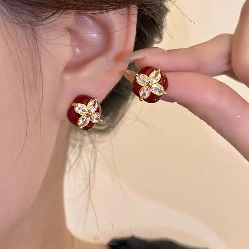 ONEKISS Gold Plated Copper Earrings Women's-4