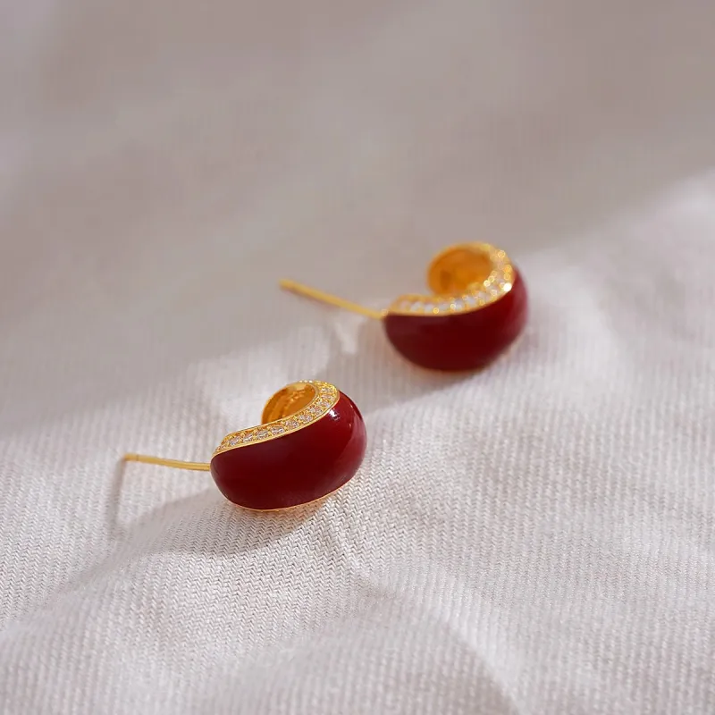 ONEKISS Gold Plated Copper Earrings Women's-11