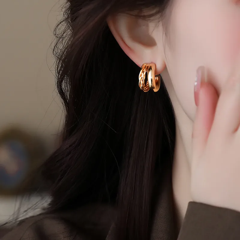 ONEKISS Gold Plated Copper Earrings Women's-4