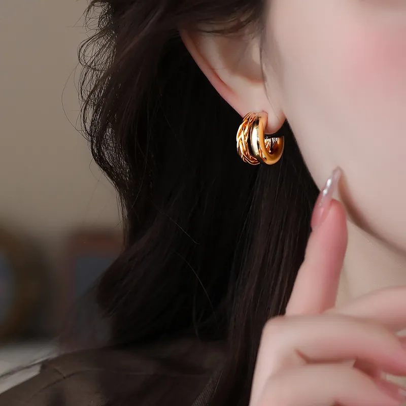 ONEKISS Gold Plated Copper Earrings Women's-5