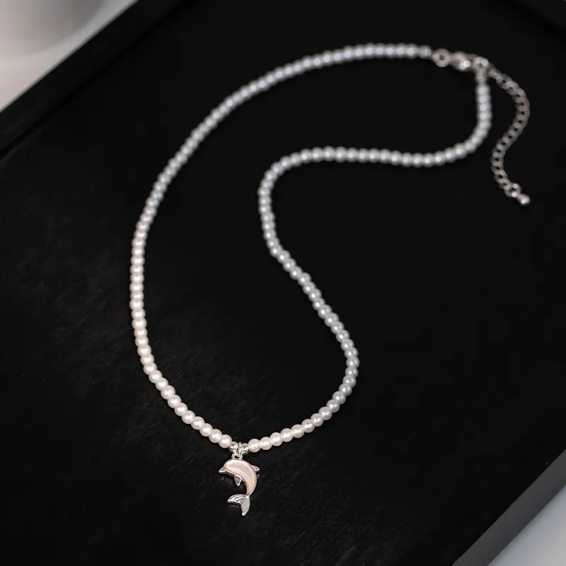 ONEKISS Gold Plated Copper Faux Pearl Glass Necklaces Women's-3