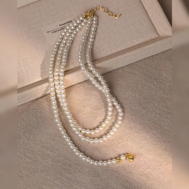 ONEKISS Gold Plated Copper Faux Pearl Necklaces Women's-4