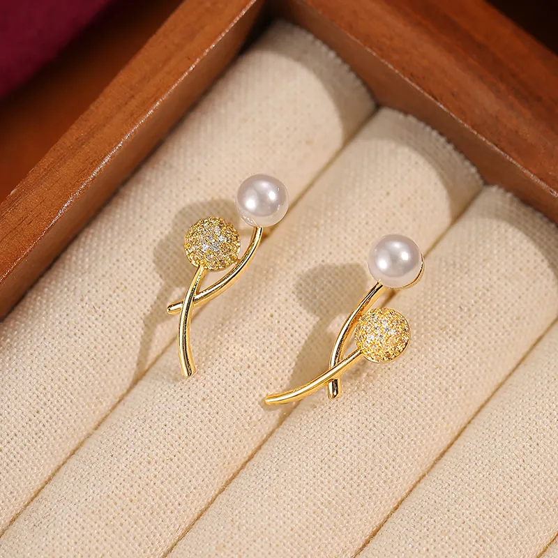 ONEKISS Gold Plated Copper Earrings Women's-4