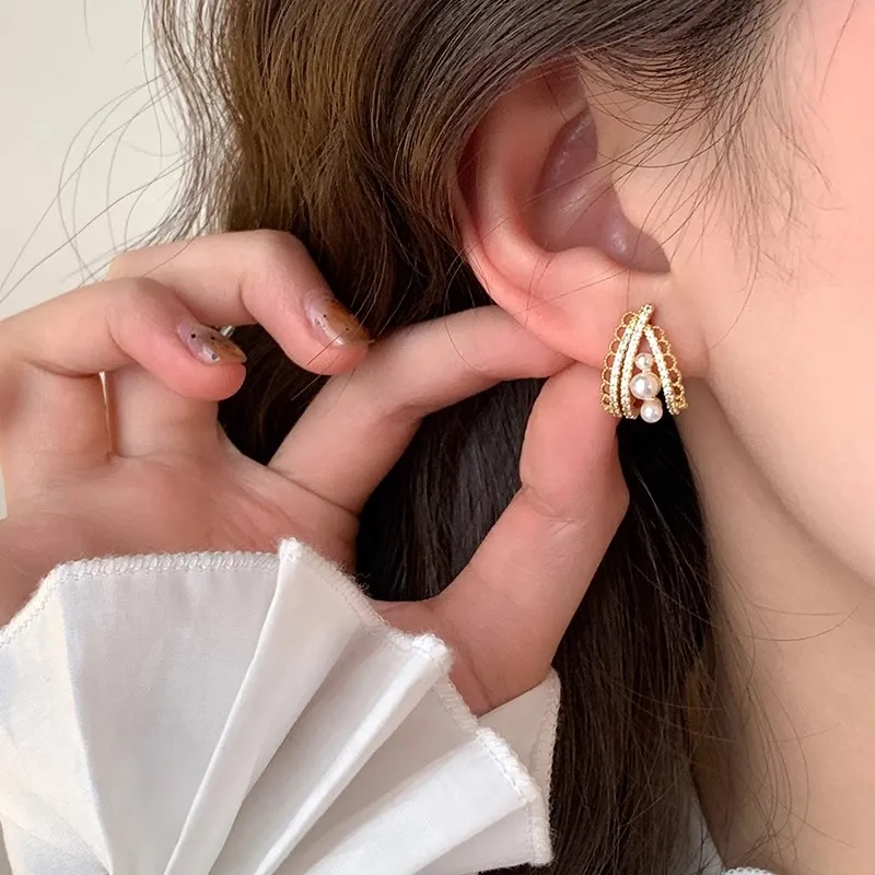 ONEKISS Gold Plated Copper Earrings Women's-3