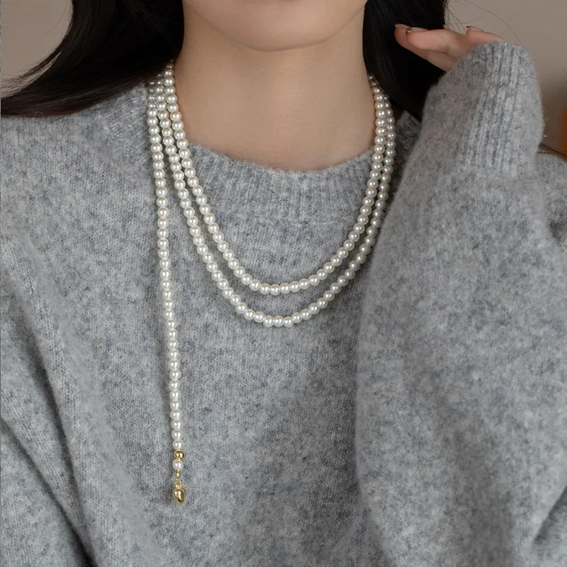ONEKISS Gold Plated Copper Faux Pearl Necklaces Women's-2