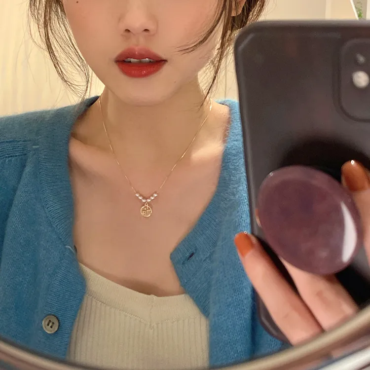 ONEKISS Gold Plated Copper Necklaces Women's-4