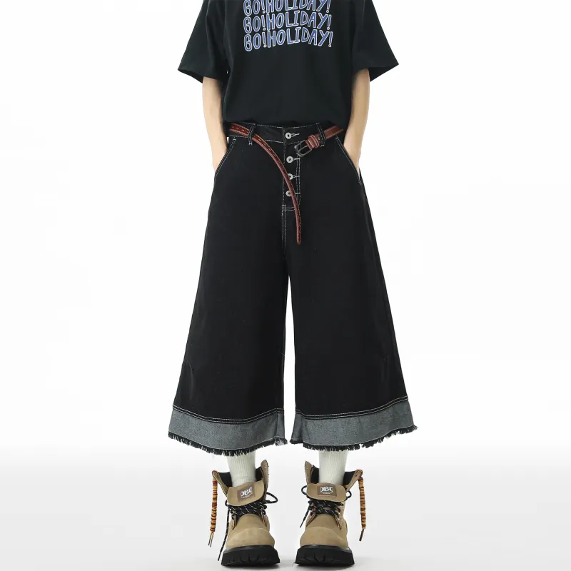 SCRM Denim Shorts Unisex Black-2