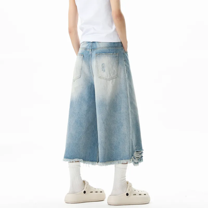 SCRM Denim Shorts Unisex Light Blue-1