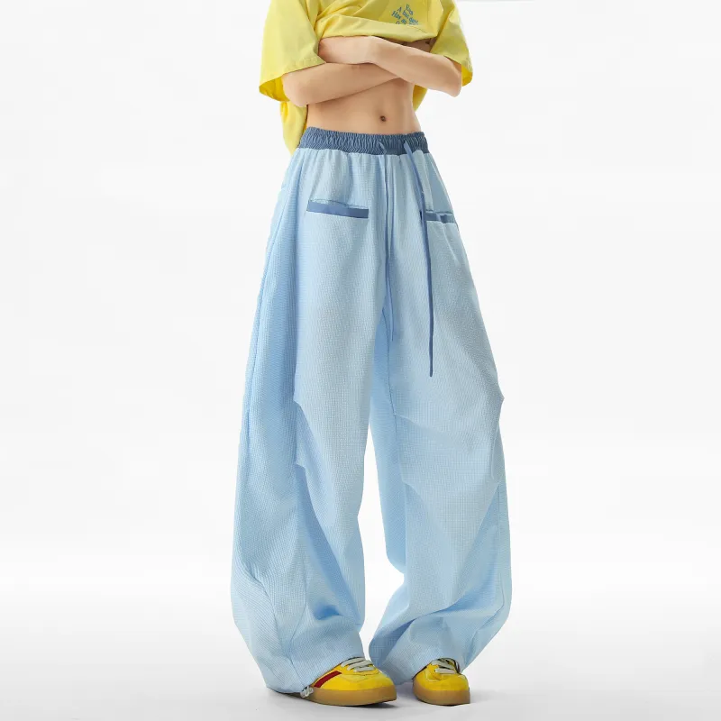 SCRM Casual Pants Unisex Light Blue-4