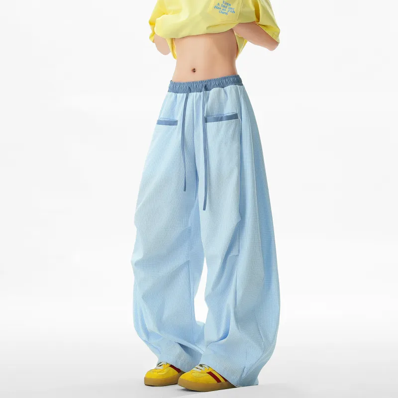 SCRM Casual Pants Unisex Light Blue-5