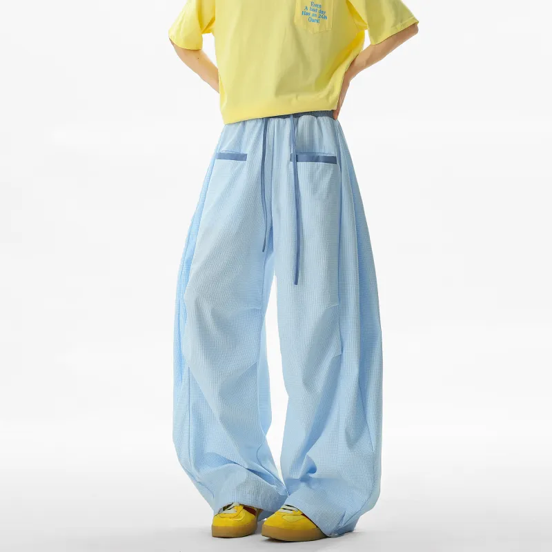 SCRM Casual Pants Unisex Light Blue-3