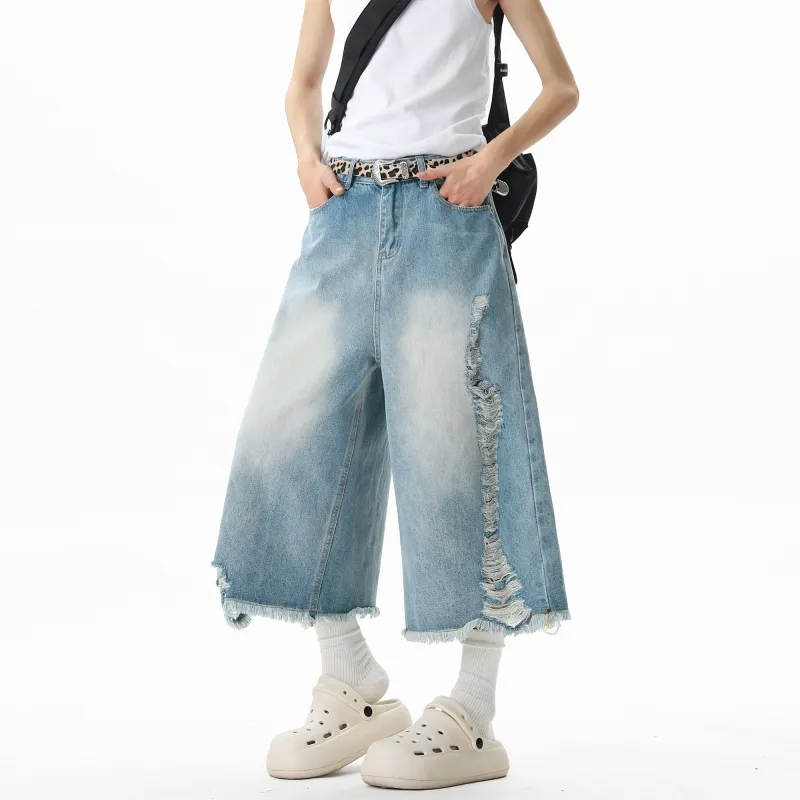 SCRM Denim Shorts Unisex Light Blue-2