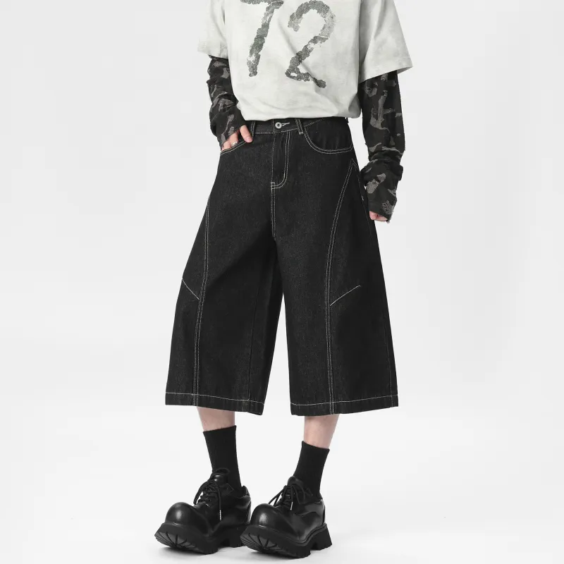 SCRM Denim Shorts Unisex Original Denim Black-5