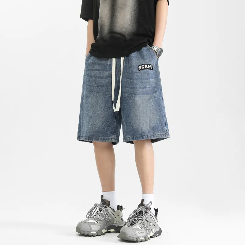 SCRM Denim Shorts Unisex Blue-5
