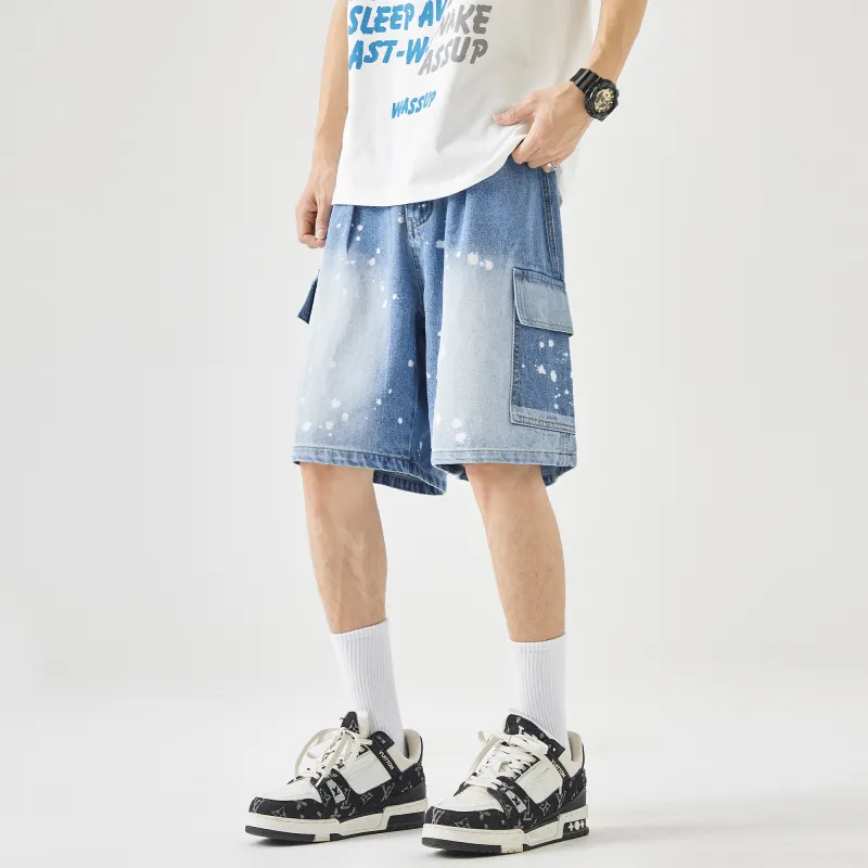 SCRM Denim Shorts Unisex Blue-4