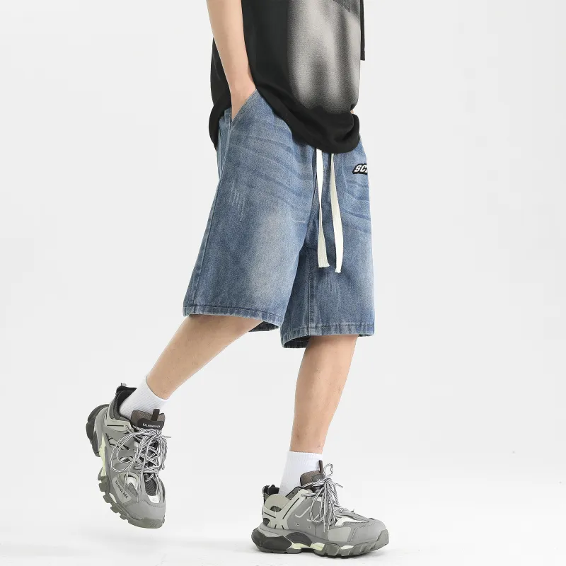 SCRM Denim Shorts Unisex Blue-4