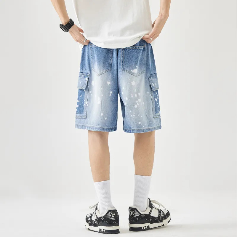 SCRM Denim Shorts Unisex Blue-3