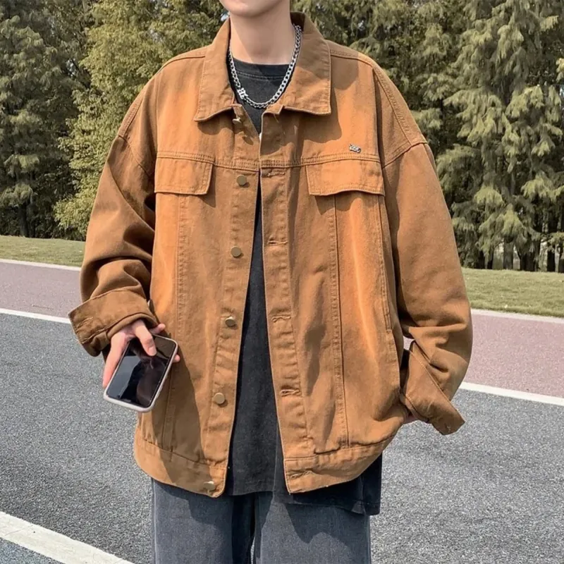 SCRM Denim Jackets Unisex Brown-3