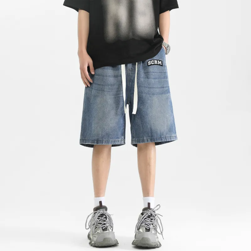 SCRM Denim Shorts Unisex Blue-3