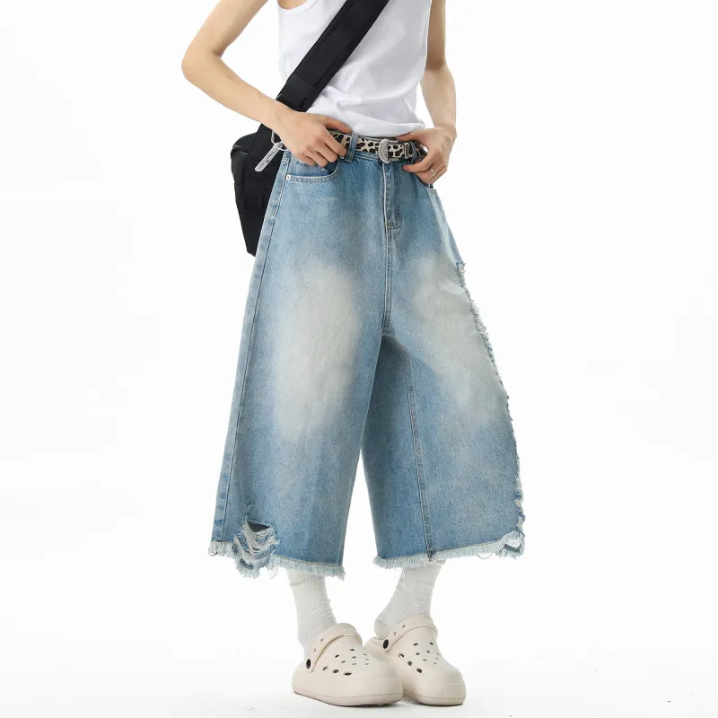 SCRM Denim Shorts Unisex Light Blue-6