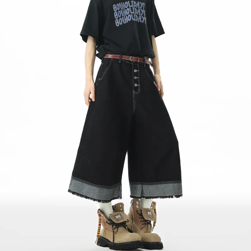 SCRM Denim Shorts Unisex Black-1
