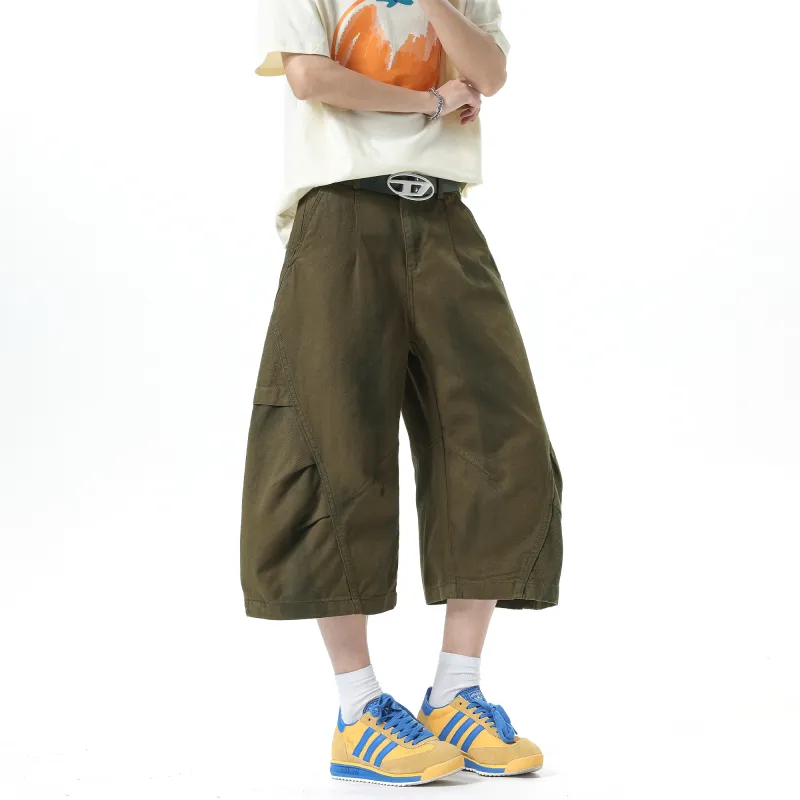 SCRM Denim Shorts Unisex Green-3
