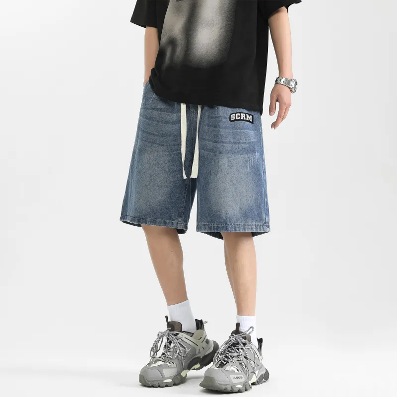 SCRM Denim Shorts Unisex Blue-2