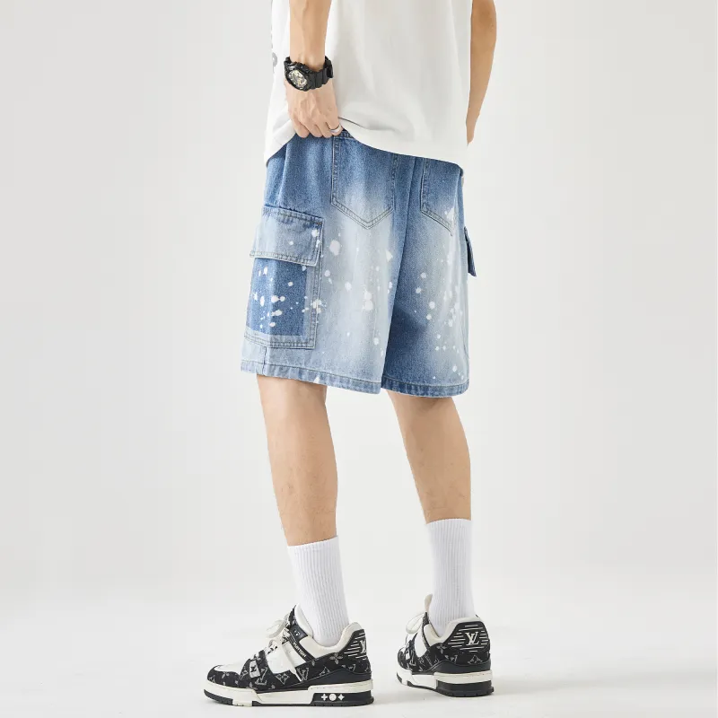 SCRM Denim Shorts Unisex Blue-2