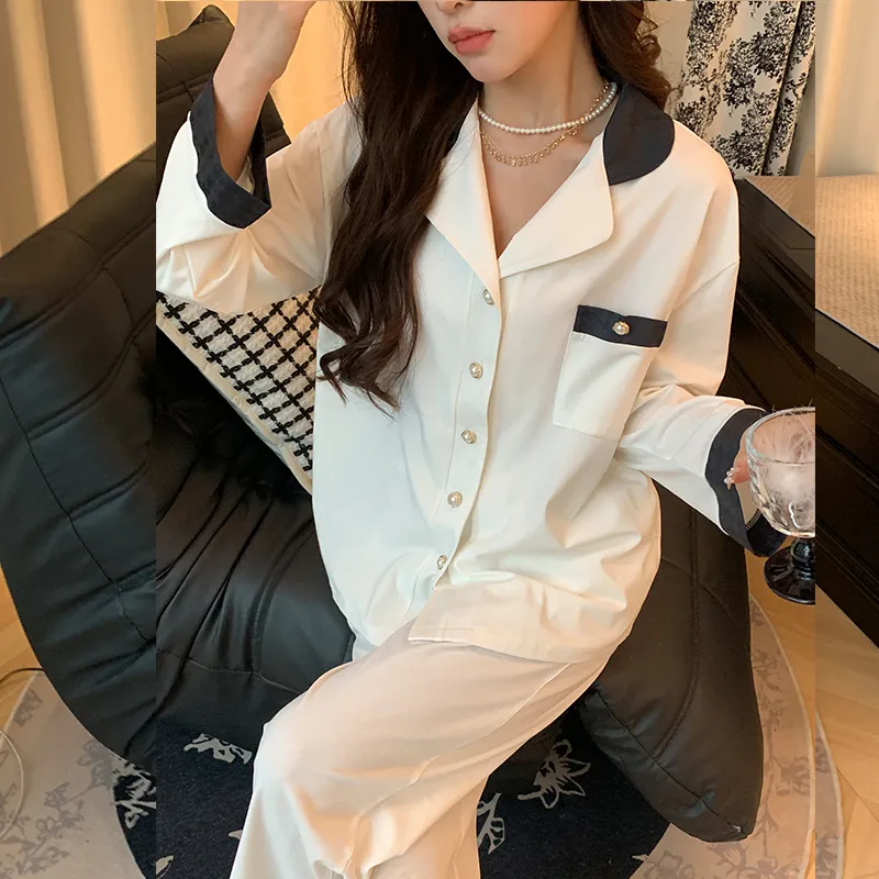 Flow Yarn Pajama Set Women's White-1
