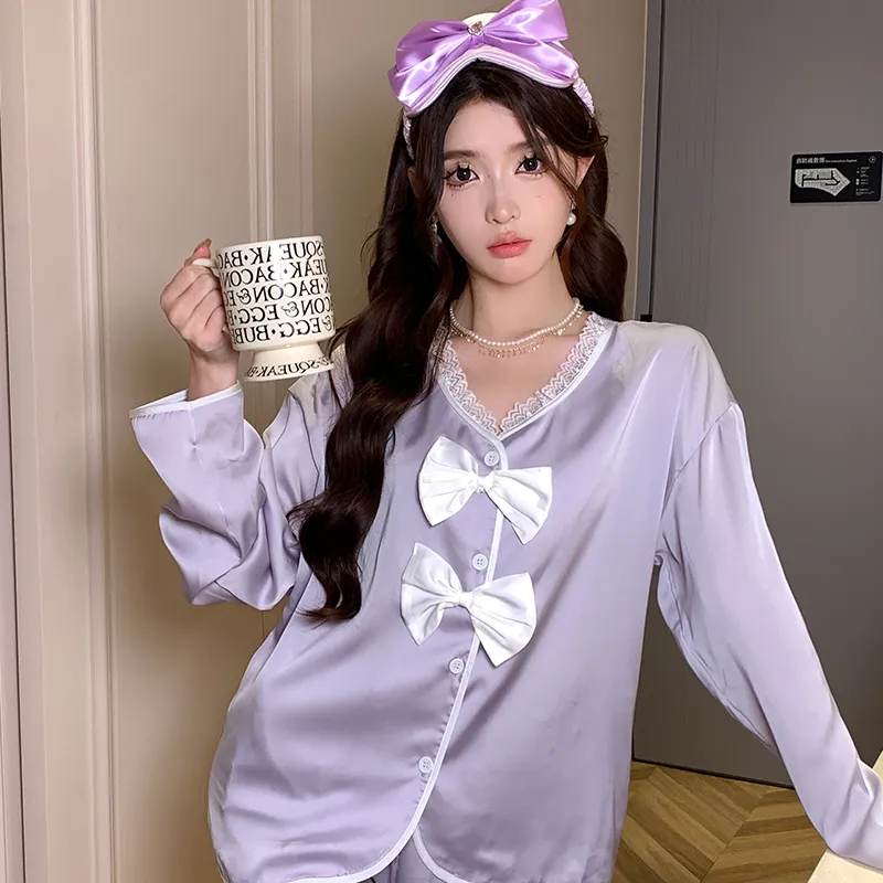 Flow Yarn Pajama Set Women's Two Piece Set Purple-5