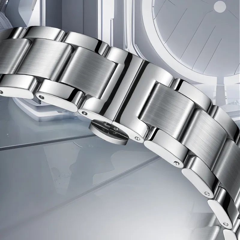 FAIRWHALE Automatic Mechanical Movement Metal Strap Watch Men's Watches White Dial-19