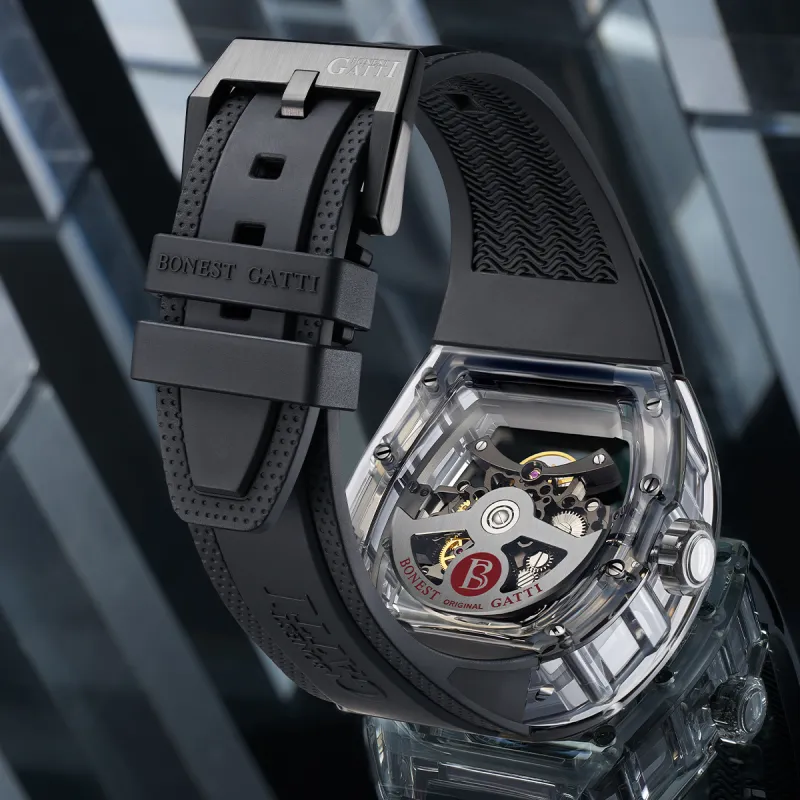 BONEST GATTI King Speed Automatic Mechanical Movement Men's Watches Black Dial-5