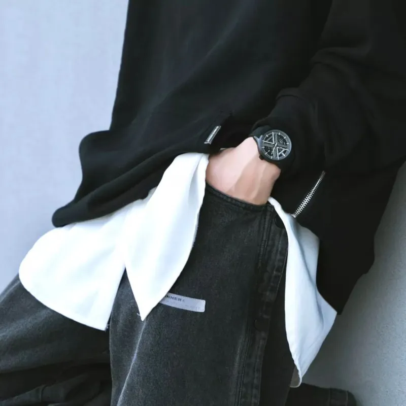FAIRWHALE Pioneer Collection Automatic Mechanical Movement Rubber Strap Watch Men's Watches Cut Out Dial-3
