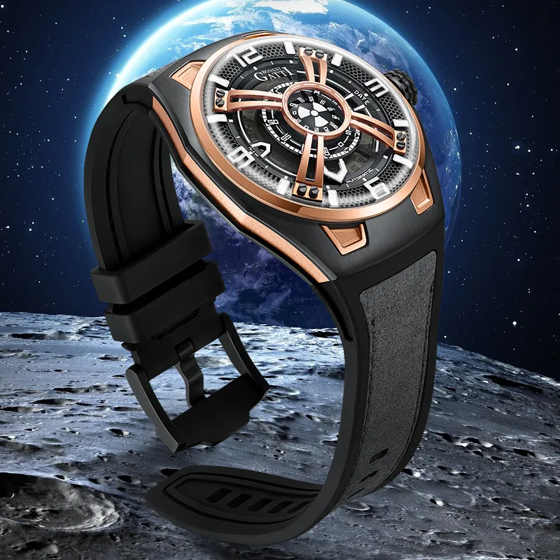 BONEST GATTI Automatic Mechanical Movement Watch Men's Watches Black Dial-1