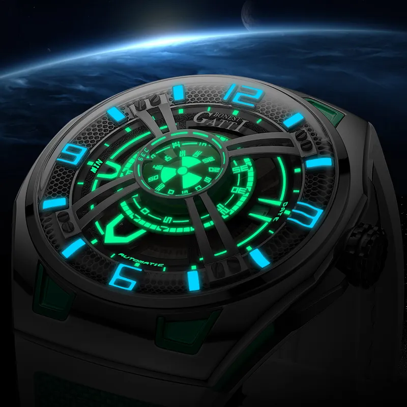 BONEST GATTI Automatic Mechanical Movement Watch Men's Watches Black Dial-10