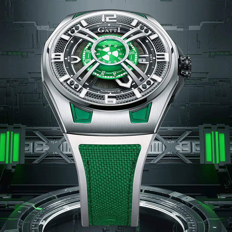 BONEST GATTI Automatic Mechanical Movement Watch Men's Watches Black Dial-9