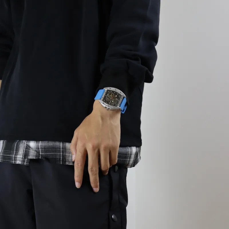 FAIRWHALE Pioneer Collection Men's Watch Automatic Mechanical Movement Silicone Strap Watch Men's Watches Cut Out Dial-4
