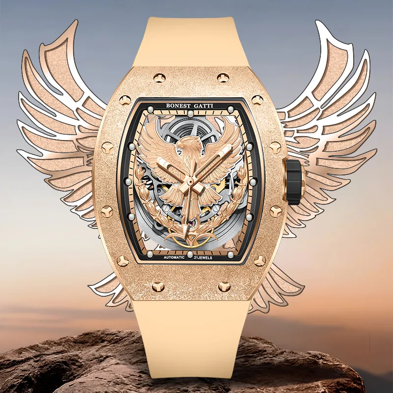 BONEST GATTI Soaring Collection Automatic Mechanical Movement Watch Men's Watches Silver Dial-9
