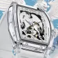 Transparent Case White Dial White Rubber Strap