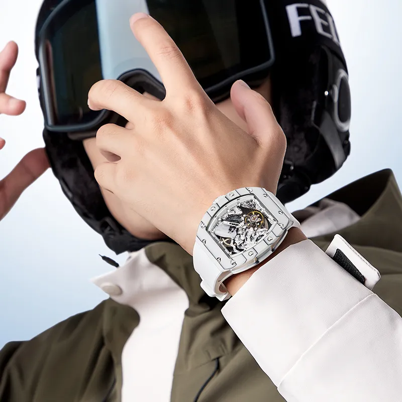 BONEST GATTI Automatic Mechanical Movement Watch Men's Watches Cut Out Dial-4