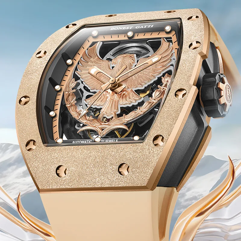BONEST GATTI Soaring Collection Automatic Mechanical Movement Watch Men's Watches Silver Dial-8