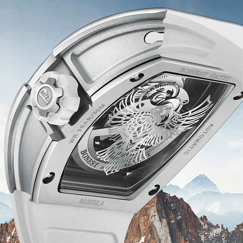 BONEST GATTI Soaring Collection Automatic Mechanical Movement Watch Men's Watches Silver Dial-3