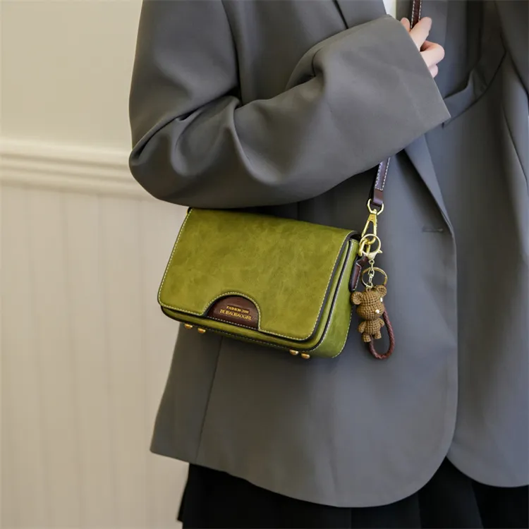 North Pack PU Crossbody Bag Women's Ecru/Black/Green-13