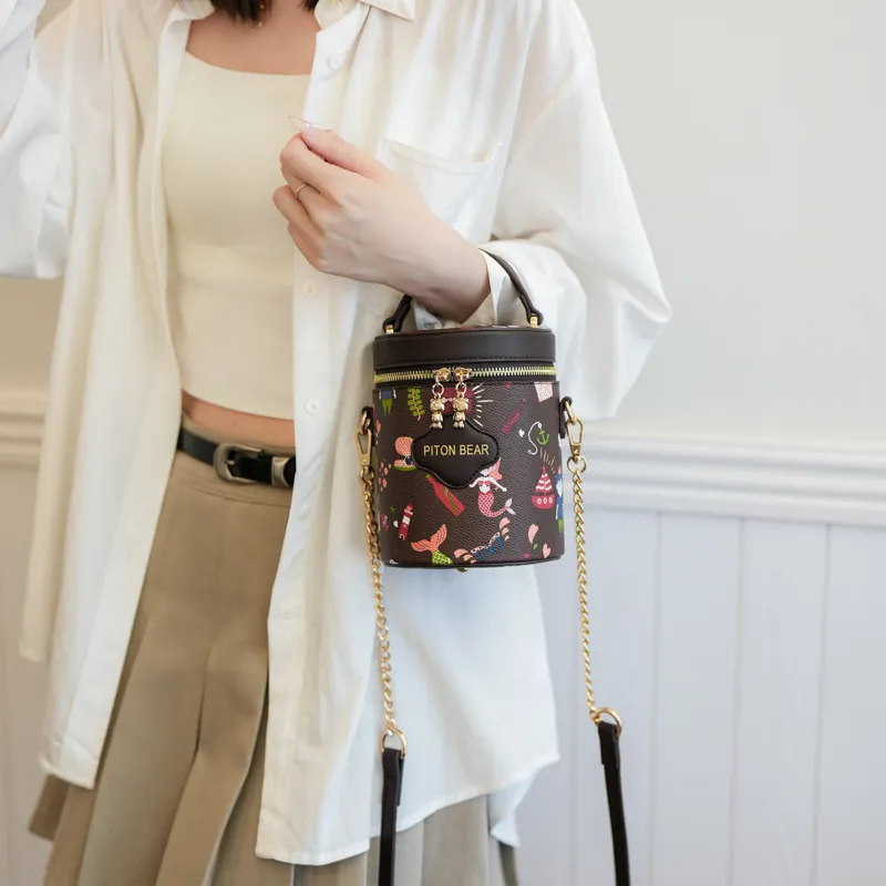 North Pack PU Bucket Bags Handbags Regular Women's Coffee/Pink-6