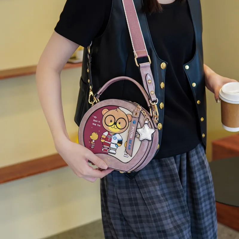 North Pack PU Handbag, Shoulder Bag, Crossbody Bag Regular Women's Pink/Coffee/Black-15