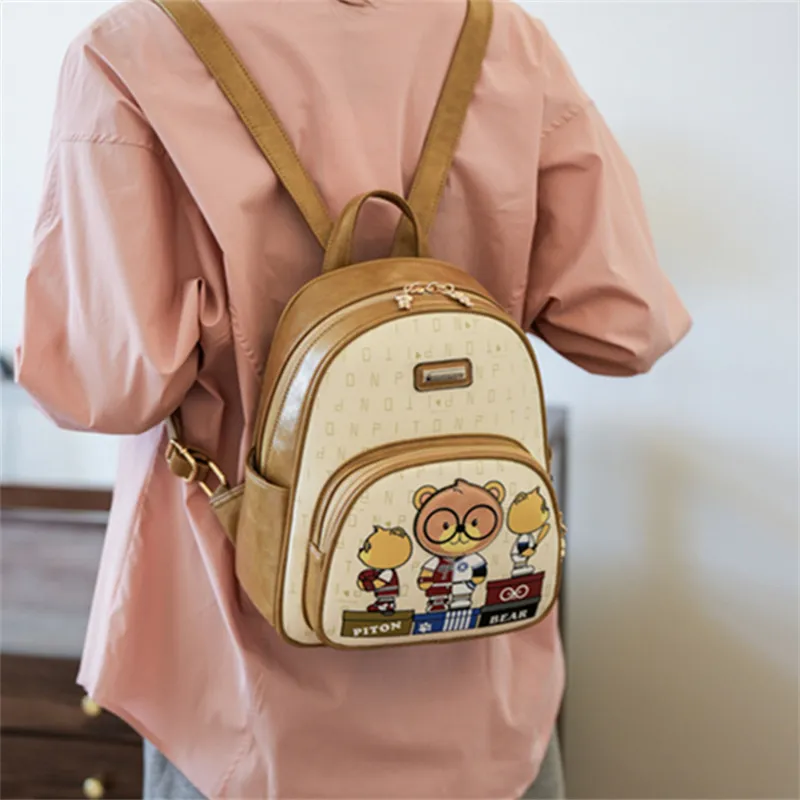 North Pack PU Backpack Regular Women's Black/Ginger Yellow/Green-13